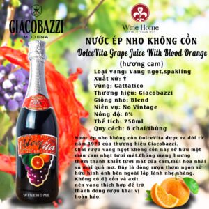 Vang Ngọt Không Cồn Dolce Vita Hương Cam – Tươi Mát Ngọt Dịu Dành Cho Mọi Cuộc Vui | Rượu Vang Nhập Khẩu Cao Cấp TT RUOU DOLCEVITA CAM | Rượu Vang Nhập Khẩu Cao Cấp