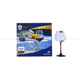 Ly rượu vang pha lê Saint Louis Crystal 550ml cán đỏ