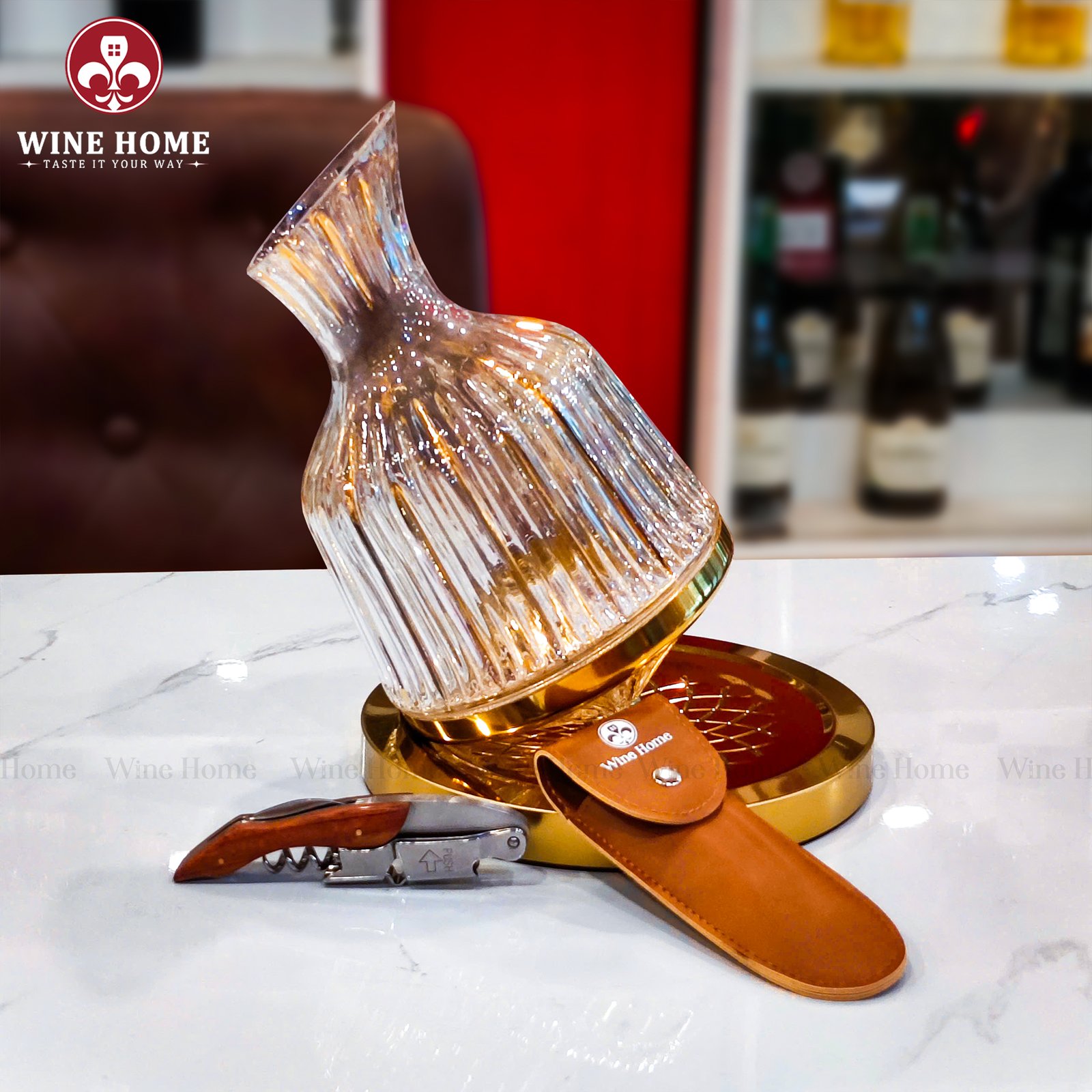 Decanter xoay mạ vàng