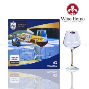 Ly rượu vang pha lê Saint Louis Crystal 550ml mạ vàng | Rượu Vang Nhập Khẩu Cao Cấp Ly rượu vang pha lê Saint Louis Crystal 550ml mạ vàng