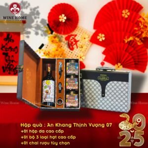 Hộp quà tết 2025 bộ hộp rượu hạt 07
