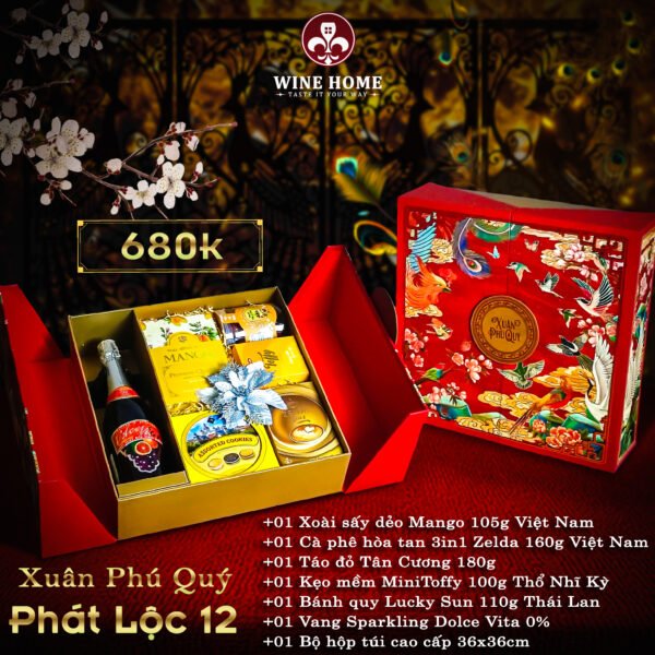 Hộp quà tết cao cấp 2025 Xuân Phú Quý Phát Lộc 12