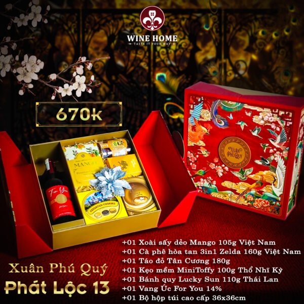 Hộp quà tết cao cấp 2025 Xuân Phú Quý Phát Lộc 13