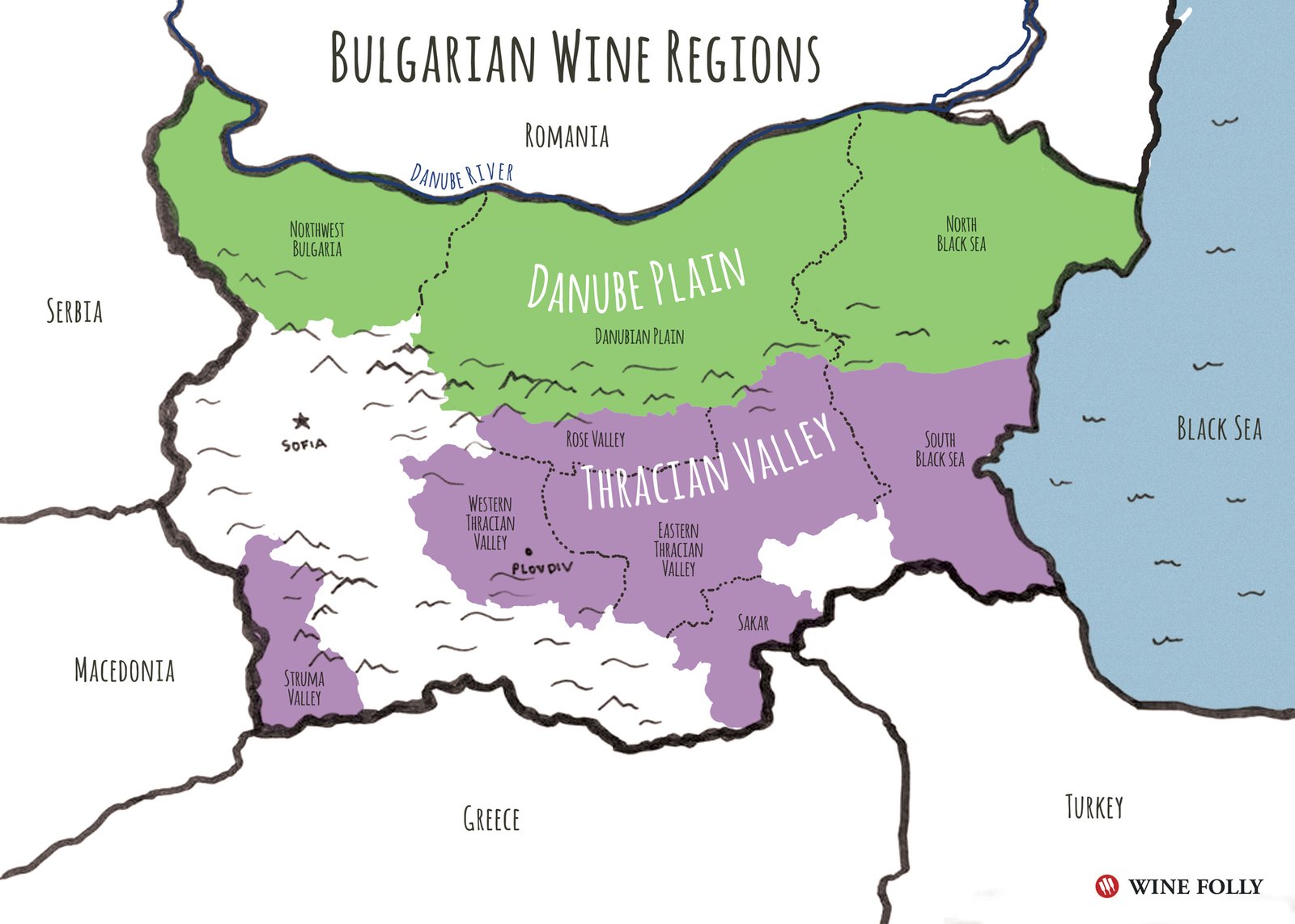 Khám Phá Rượu Vang Bulgaria – Hương Vị Cổ Điển Từ Đông Âu | Rượu Vang Nhập Khẩu Cao Cấp Bản đồ rượu vang Bulgaria