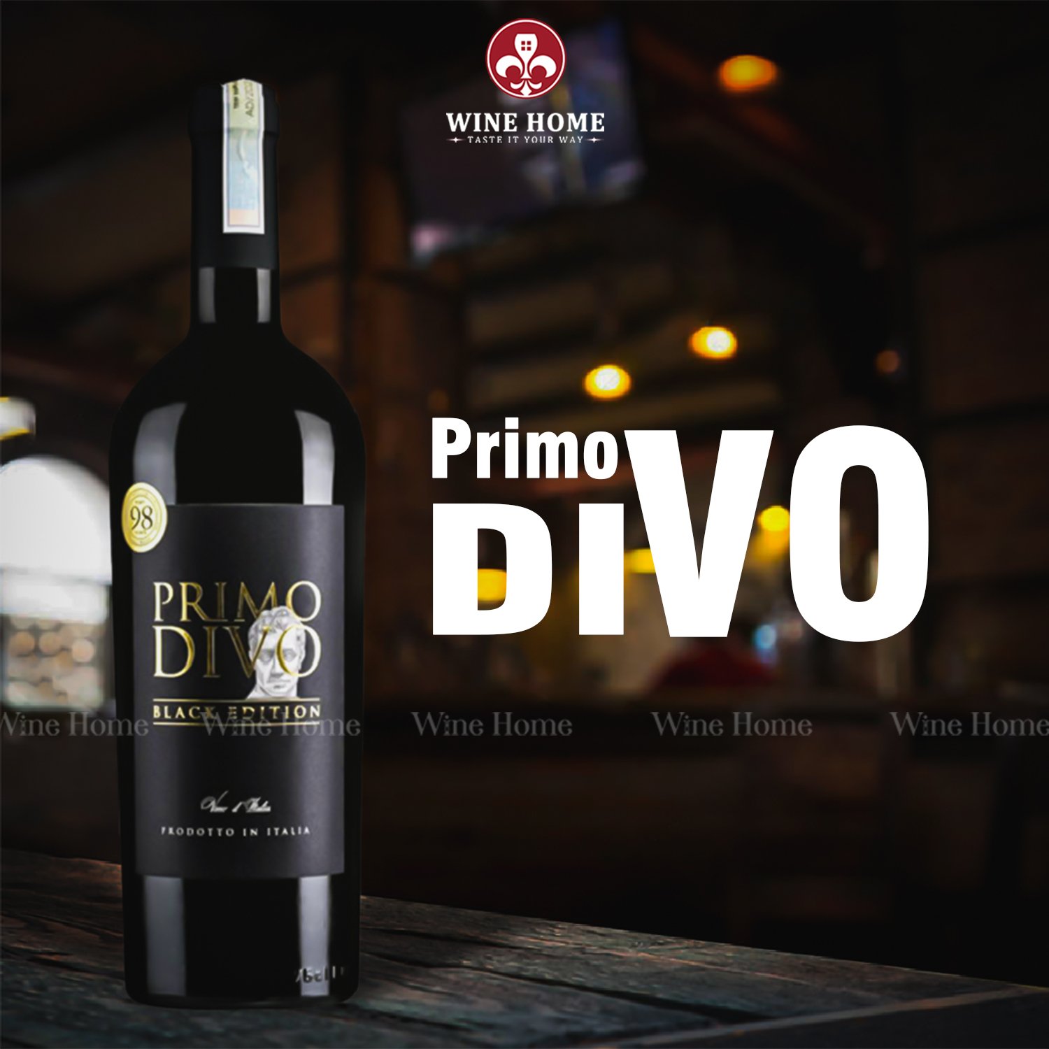 Rượu vang Ý Primo Divo Black Edition – Mạnh mẽ và đầy lôi cuốn | Rượu Vang Nhập Khẩu Cao Cấp Rượu vang Ý Primo Divo Black Edition