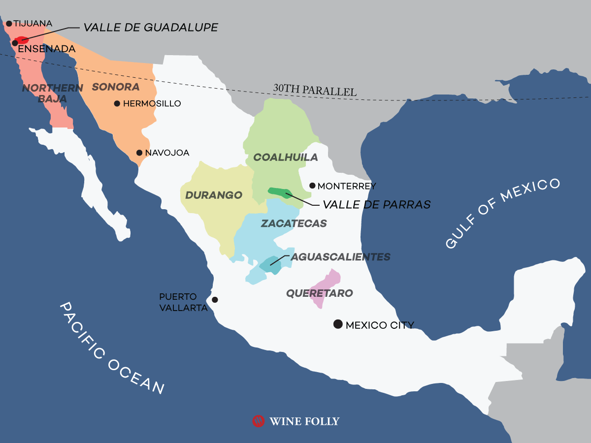 Phong Cách Rượu Vang Mexico – Sự Kết Hợp Giữa Truyền Thống Và Hiện Đại | Rượu Vang Nhập Khẩu Cao Cấp Bản đồ rượu vang Mexico