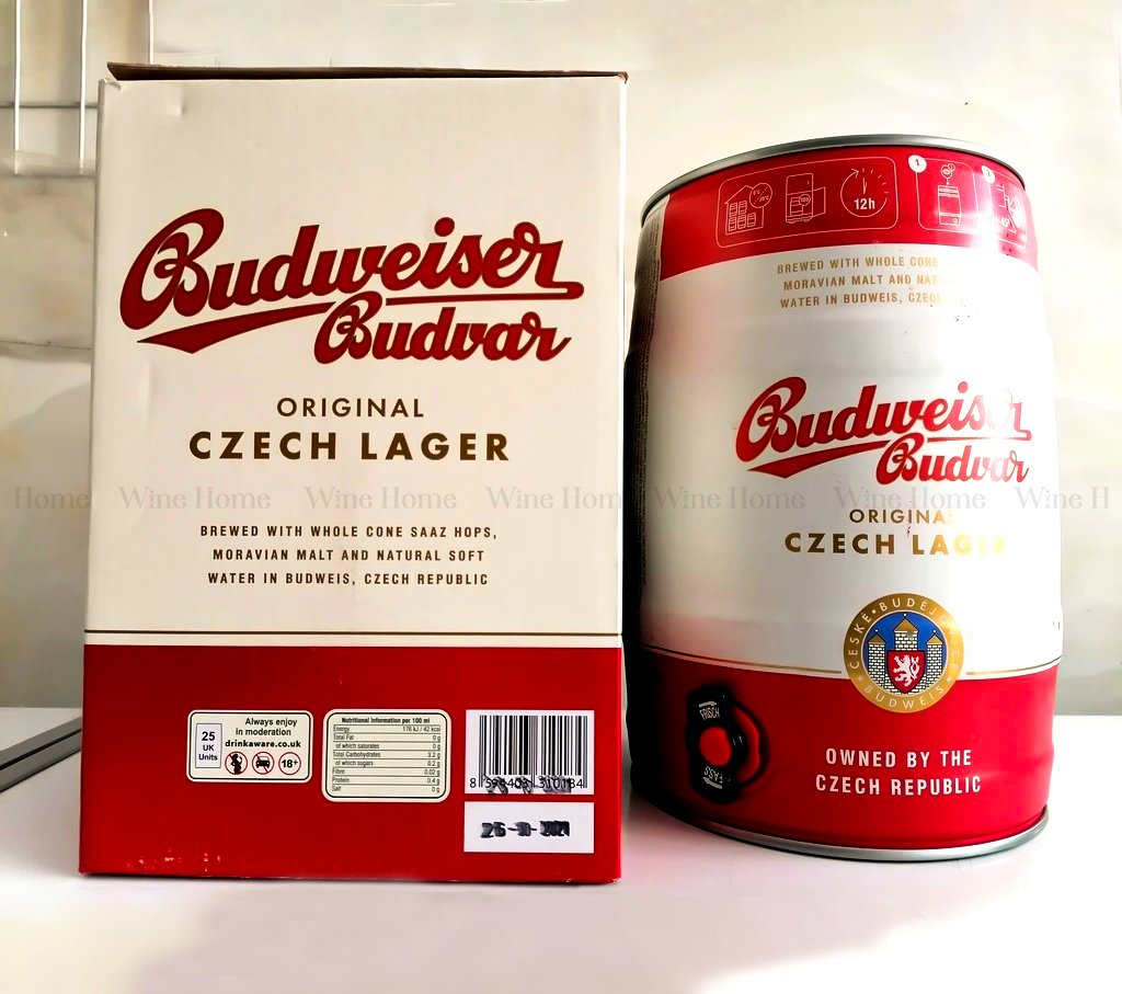 Bia Budweiser Budvar Bom 5 lít - Bia Tiệp nhập khẩu chính hãng | Rượu Vang Nhập Khẩu Cao Cấp Bia Budweiser Budvar Bom 5 lít