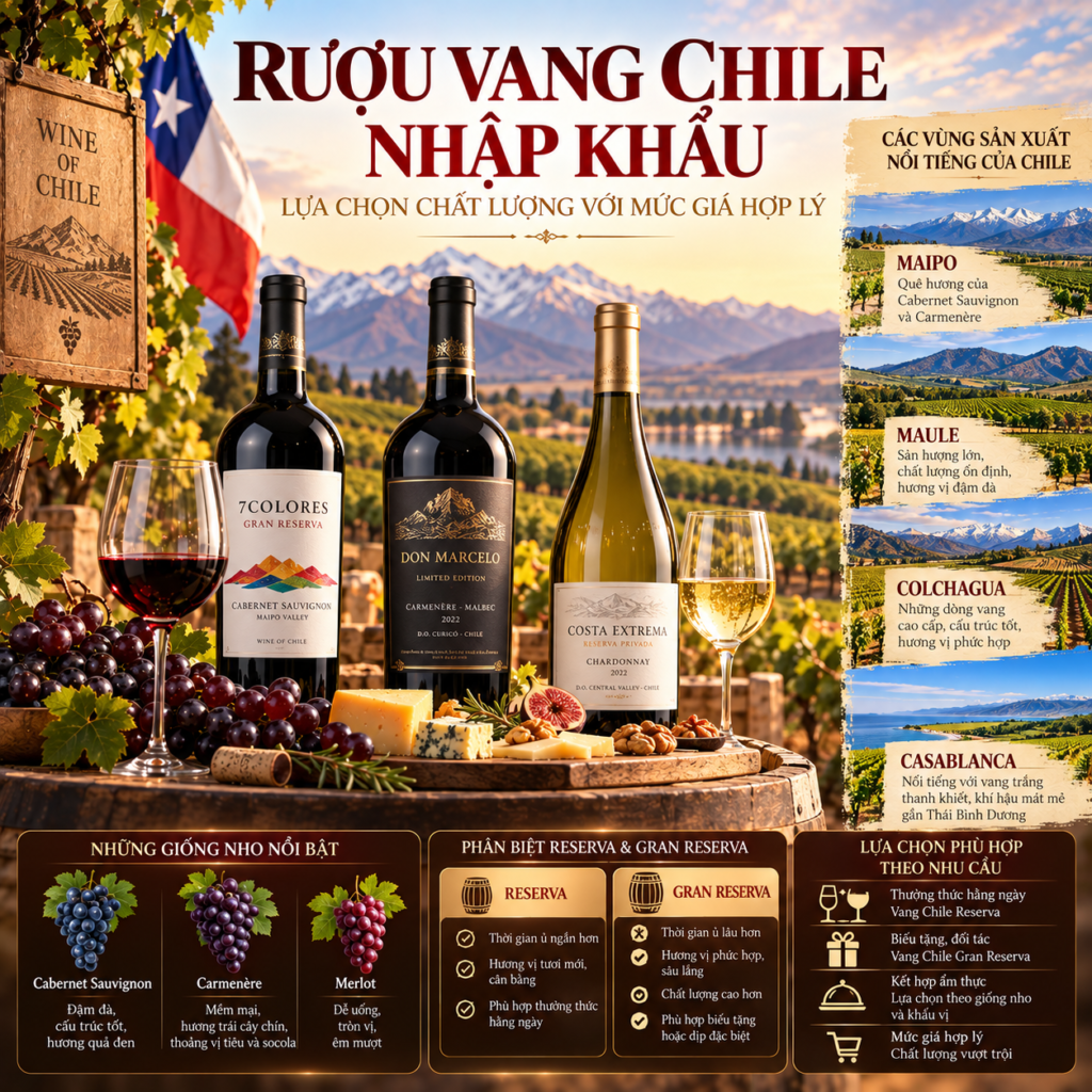 Rượu Vang Chile Nhập Khẩu – Lựa Chọn Chất Lượng Với Mức Giá Hợp Lý | Rượu Vang Nhập Khẩu Cao Cấp Rượu Vang Chile Nhập Khẩu – Lựa Chọn Chất Lượng Với Mức Giá Hợp Lý