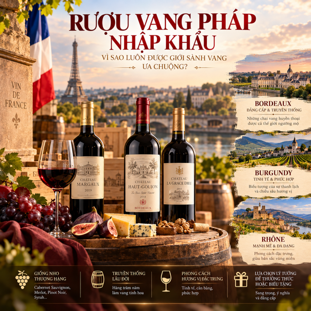 Rượu Vang Pháp Nhập Khẩu – Vì Sao Luôn Được Giới Sành Vang Ưa Chuộng?