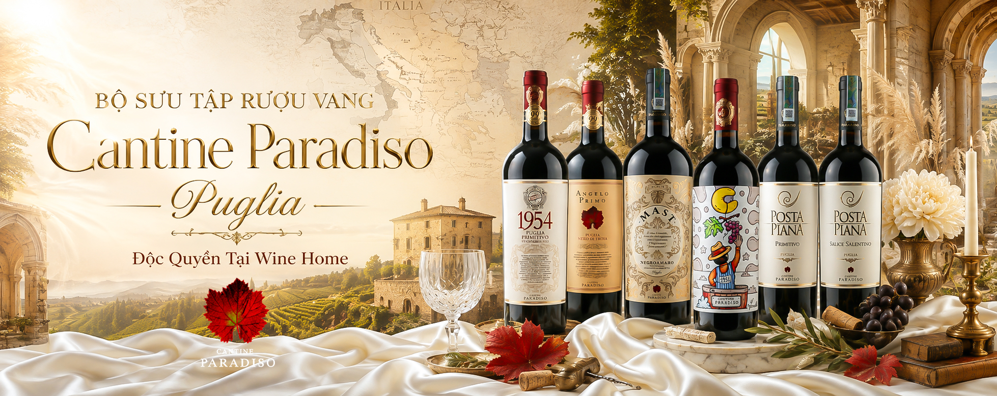 Rượu Vang Nhập Khẩu | Thế Giới Rượu Vang Cao Cấp | Rượu Vang Nhập Khẩu Cao Cấp Cantine Paradiso - Tinh Hoa Rượu Vang Nam Ý